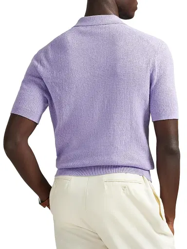 Polo Ralph Lauren Men's Knit Linen-Blend Polo Shirt | Thumbnail 4 Polo Ralph Lauren Men's Knit Linen-Blend Polo Shirt | Thumbnail 4