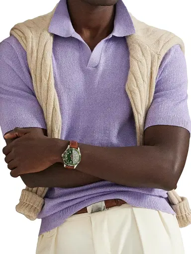 Polo Ralph Lauren Men's Knit Linen-Blend Polo Shirt | Thumbnail 5 Polo Ralph Lauren Men's Knit Linen-Blend Polo Shirt | Thumbnail 5
