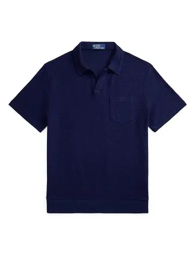 Polo Ralph Lauren Men's Textured Cotton Johnny Collar Polo - Cruise Navy - Size XXL | Thumbnail 1