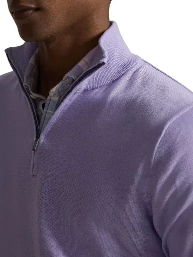 Polo Ralph Lauren Men's Cotton Quarter-Zip Sweater - Powder Purple - Size XXL | Thumbnail 5 Polo Ralph Lauren Men's Cotton Quarter-Zip Sweater - Powder Purple - Size XXL | Thumbnail 5