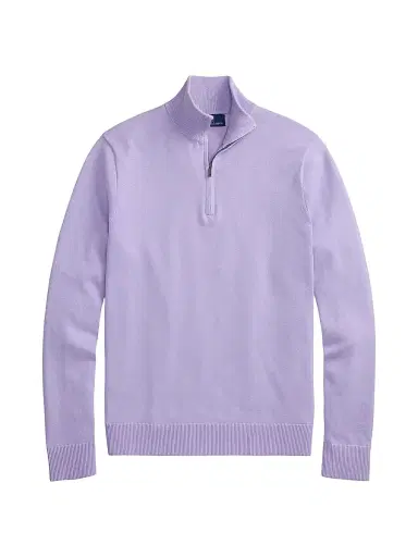 Polo Ralph Lauren Men's Cotton Quarter-Zip Sweater - Powder Purple - Size XXL | Thumbnail 1 Polo Ralph Lauren Men's Cotton Quarter-Zip Sweater - Powder Purple - Size XXL | Thumbnail 1