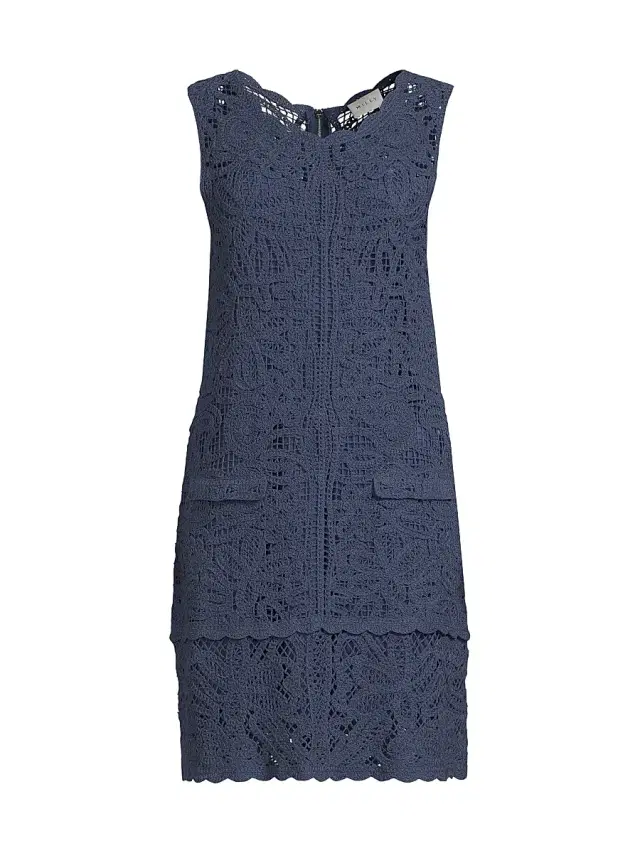 Milly Women's Crochet Cotton Cover-Up Minidress - Navy
