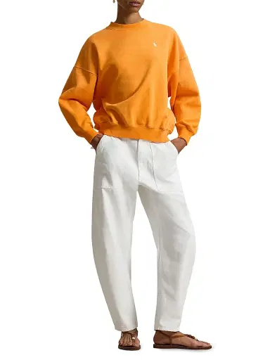 Polo Ralph Lauren Women's Logo Cotton-Blend Sweatshirt - Solar Orange | Thumbnail 2 Polo Ralph Lauren Women's Logo Cotton-Blend Sweatshirt - Solar Orange | Thumbnail 2
