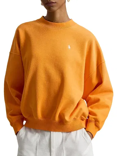 Polo Ralph Lauren Women's Logo Cotton-Blend Sweatshirt - Solar Orange | Thumbnail 3 Polo Ralph Lauren Women's Logo Cotton-Blend Sweatshirt - Solar Orange | Thumbnail 3