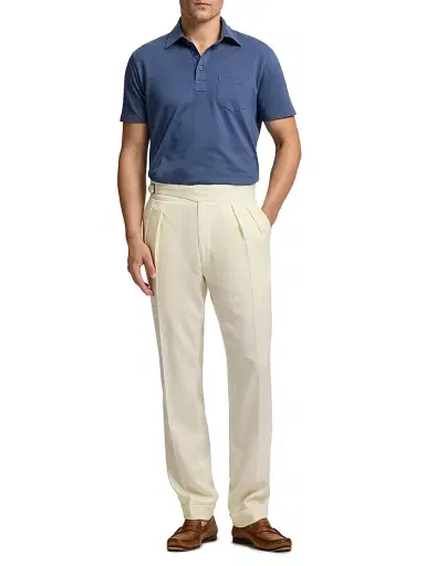 Ralph Lauren Purple Label Men's Cotton-Cashmere Piqué Polo Shirt | Thumbnail 2 Ralph Lauren Purple Label Men's Cotton-Cashmere Piqué Polo Shirt | Thumbnail 2