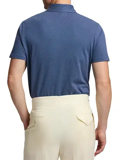 Ralph Lauren Purple Label Men's Cotton-Cashmere Piqué Polo Shirt | Thumbnail 5 Ralph Lauren Purple Label Men's Cotton-Cashmere Piqué Polo Shirt | Thumbnail 5