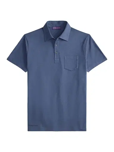 Ralph Lauren Purple Label Men's Cotton-Cashmere Piqué Polo Shirt | Thumbnail 1 Ralph Lauren Purple Label Men's Cotton-Cashmere Piqué Polo Shirt | Thumbnail 1