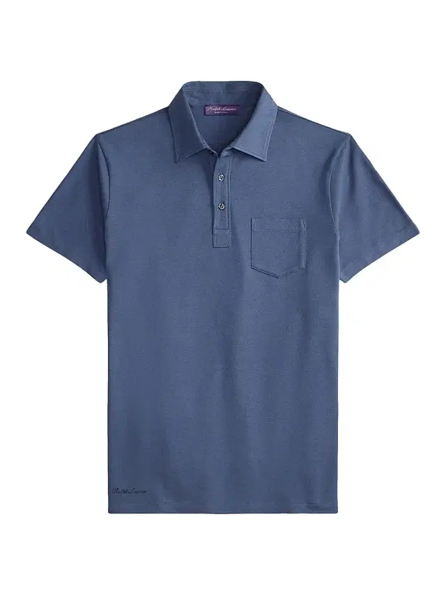 Men's Cotton-Cashmere Piqué Polo Shirt - Vintage Indigo