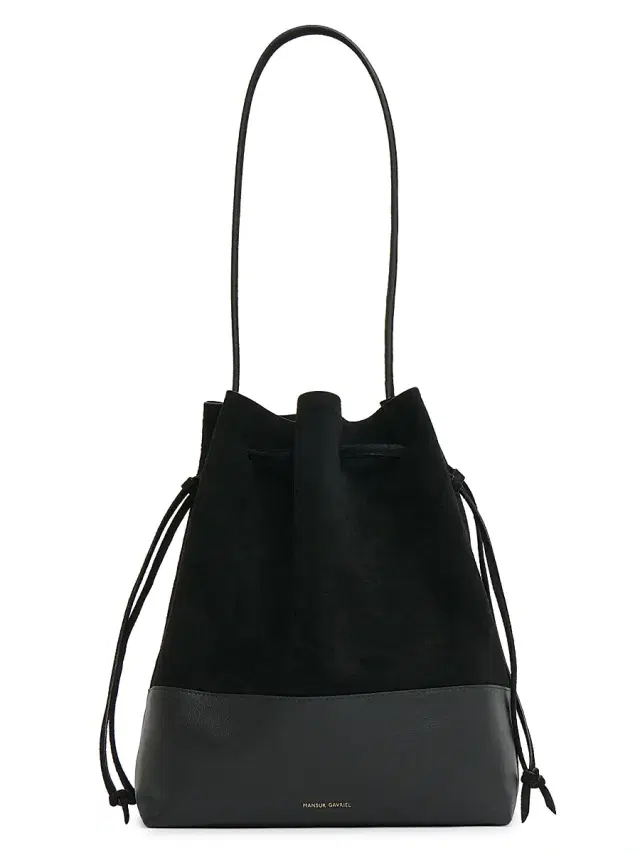 Mansur Gavriel Women's Leather & Suede Drawstring Bucket Bag - Black