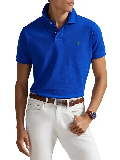 Polo Ralph Lauren Men's Logo Cotton Mesh Polo - Pacific Royal - Size XXL | Thumbnail 3