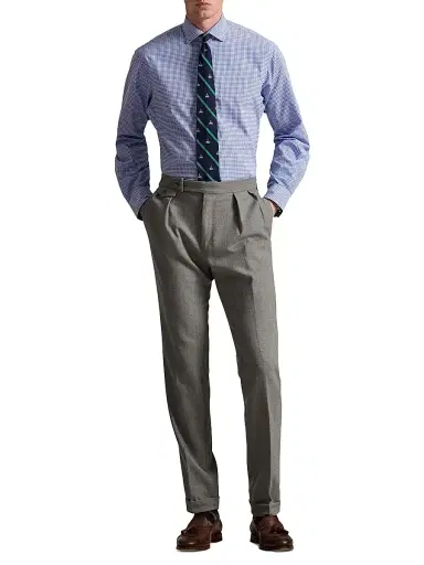 Polo Ralph Lauren Men's Gingham Cotton Poplin Button-Front Shirt - Blue White - Size XXL | Thumbnail 2 Polo Ralph Lauren Men's Gingham Cotton Poplin Button-Front Shirt - Blue White - Size XXL | Thumbnail 2