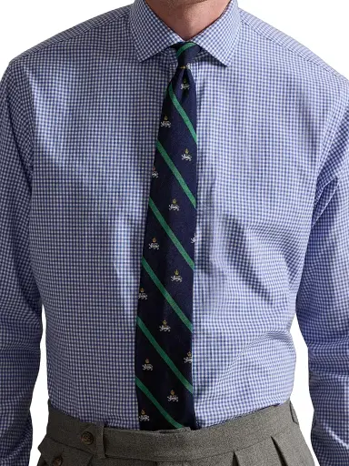 Polo Ralph Lauren Men's Gingham Cotton Poplin Button-Front Shirt - Blue White - Size XXL | Thumbnail 5 Polo Ralph Lauren Men's Gingham Cotton Poplin Button-Front Shirt - Blue White - Size XXL | Thumbnail 5