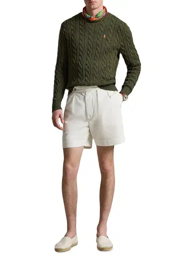 Polo Ralph Lauren Men's Cable-Knit Roving Cotton Sweater - Garden Trail Heather - Size XL | Thumbnail 2 Polo Ralph Lauren Men's Cable-Knit Roving Cotton Sweater - Garden Trail Heather - Size XL | Thumbnail 2