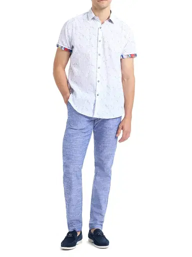 Robert Graham Men's Dixton Cotton-Linen Pants | Thumbnail 2 Robert Graham Men's Dixton Cotton-Linen Pants | Thumbnail 2