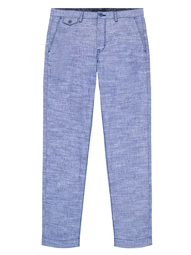 Robert Graham Men's Dixton Cotton-Linen Pants - Indigo