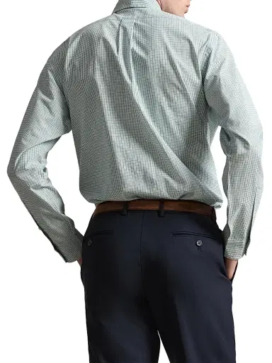 Polo Ralph Lauren Men's Poplin Button-Up Sport Shirt - Essex Green Blue Multi - Size XXL | Thumbnail 4 Polo Ralph Lauren Men's Poplin Button-Up Sport Shirt - Essex Green Blue Multi - Size XXL | Thumbnail 4