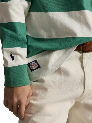 Polo Ralph Lauren Men's Yankees Striped Polo Shirt - Bay Green Deckwash White - Size XL | Thumbnail 5 Polo Ralph Lauren Men's Yankees Striped Polo Shirt - Bay Green Deckwash White - Size XL | Thumbnail 5