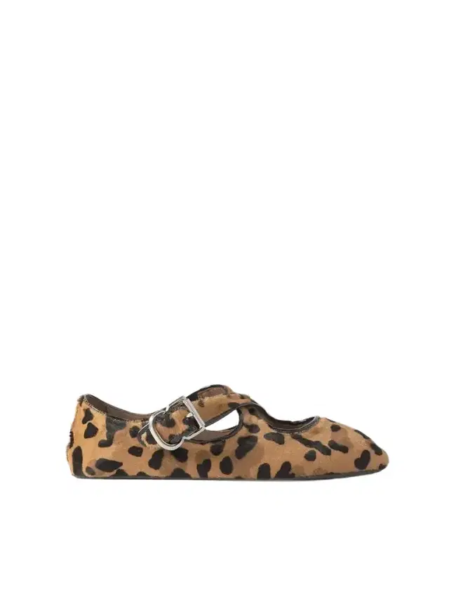Alaïa Criss Cross Patent-leather Trimmed Leopard-print Calf Hair Ballet Flats