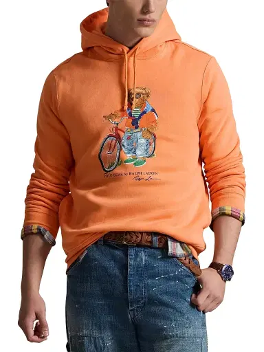 Polo Ralph Lauren Men's Preppy Polo Bear Fleece Hoodie - Poppy Summer Bear | Thumbnail 3