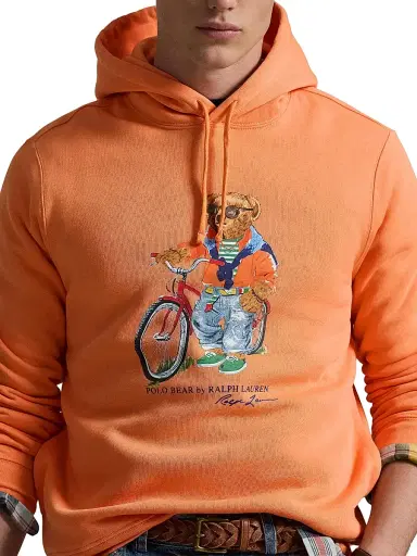 Polo Ralph Lauren Men's Preppy Polo Bear Fleece Hoodie - Poppy Summer Bear | Thumbnail 5