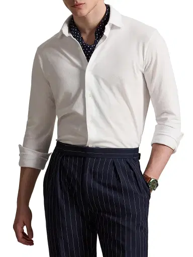 Polo Ralph Lauren Men's Lux Micro Pique-Knit Cotton Shirt - White - Size XXL | Thumbnail 3
