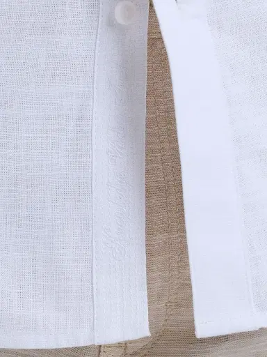 Robert Graham Men's Sutton Solid Linen-Cotton Shirt - White | Thumbnail 7