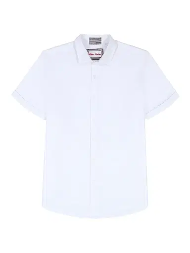 Robert Graham Men's Sutton Solid Linen-Cotton Shirt - White | Thumbnail 1