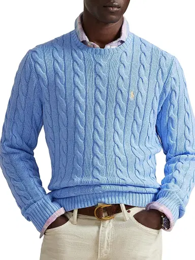 Polo Ralph Lauren Men's Cable-Knit Roving Cotton Sweater | Thumbnail 3 Polo Ralph Lauren Men's Cable-Knit Roving Cotton Sweater | Thumbnail 3