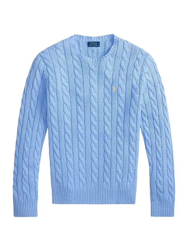 Men's Cable-Knit Roving Cotton Sweater - Austin Blue
