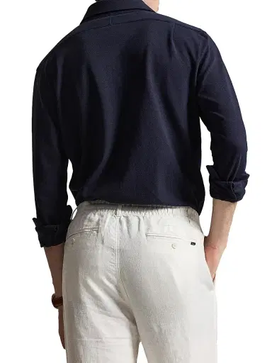 Polo Ralph Lauren Men's Lux Micro Pique-Knit Cotton Shirt - Rl Navy - Size XXL | Thumbnail 4 Polo Ralph Lauren Men's Lux Micro Pique-Knit Cotton Shirt - Rl Navy - Size XXL | Thumbnail 4