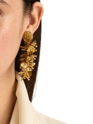 Oscar de la Renta Women's 24K-Gold-Plated & Beaded Clip-On Drop Earrings - Gold | Thumbnail 2