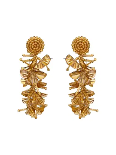 Oscar de la Renta Women's 24K-Gold-Plated & Beaded Clip-On Drop Earrings - Gold | Thumbnail 1