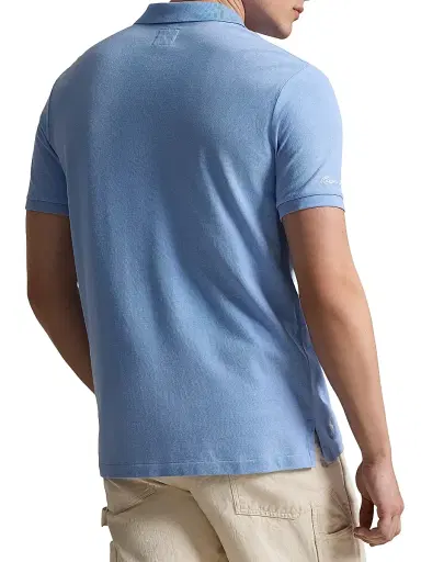 Polo Ralph Lauren Men's Yankees Mesh Knit Polo Shirt - Blue Lagoon - Size XXL | Thumbnail 4
