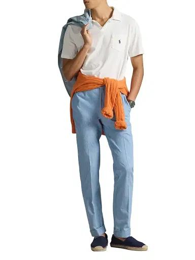 Polo Ralph Lauren Men's Logo Cotton-Linen Jersey Polo Shirt | Thumbnail 2 Polo Ralph Lauren Men's Logo Cotton-Linen Jersey Polo Shirt | Thumbnail 2