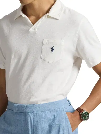 Polo Ralph Lauren Men's Logo Cotton-Linen Jersey Polo Shirt | Thumbnail 5 Polo Ralph Lauren Men's Logo Cotton-Linen Jersey Polo Shirt | Thumbnail 5