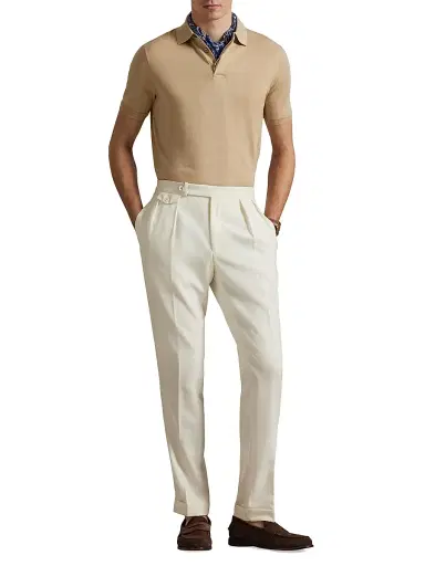 Polo Ralph Lauren Men's Cutaway Collar Cotton Polo Shirt - Classic Tan - Size XXL | Thumbnail 2 Polo Ralph Lauren Men's Cutaway Collar Cotton Polo Shirt - Classic Tan - Size XXL | Thumbnail 2