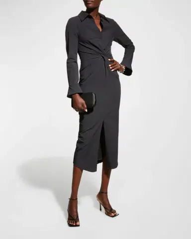 Cinq à Sept Mckenna Collared Midi Dress | Thumbnail 3