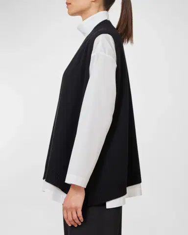 Eskandar Deep V-Neck Cashmere Vest | Thumbnail 6 Eskandar Deep V-Neck Cashmere Vest | Thumbnail 6