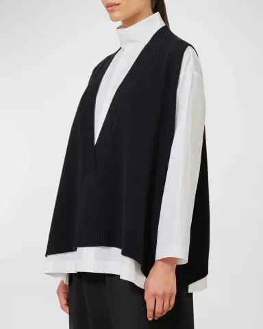 Eskandar Deep V-Neck Cashmere Vest | Thumbnail 7 Eskandar Deep V-Neck Cashmere Vest | Thumbnail 7