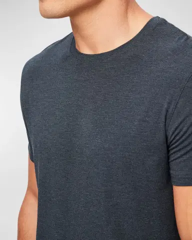 Derek Rose Men's Marl Crewneck Short-Sleeve Knit Tee | Thumbnail 3 Derek Rose Men's Marl Crewneck Short-Sleeve Knit Tee | Thumbnail 3
