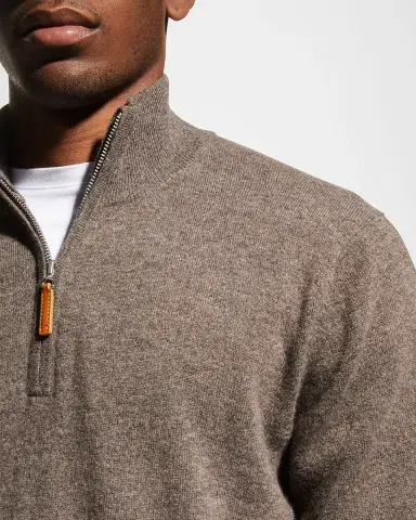 Neiman Marcus Men's Wool-Cashmere 1/4-Zip Sweater | Thumbnail 5 Neiman Marcus Men's Wool-Cashmere 1/4-Zip Sweater | Thumbnail 5