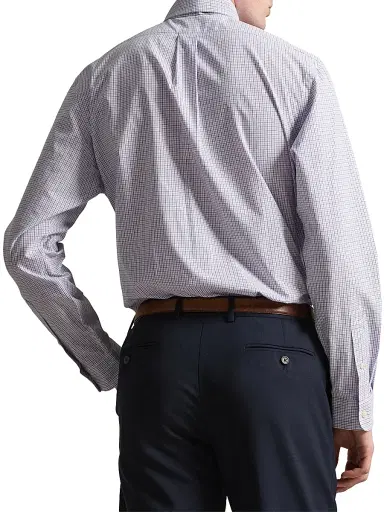Polo Ralph Lauren Men's Poplin Button-Up Sport Shirt - Lavender Blue Multi - Size XXL | Thumbnail 4 Polo Ralph Lauren Men's Poplin Button-Up Sport Shirt - Lavender Blue Multi - Size XXL | Thumbnail 4