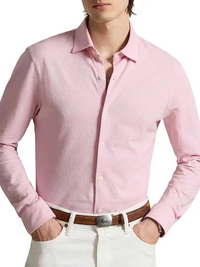 Polo Ralph Lauren Men's Lux Micro Pique-Knit Cotton Shirt - Garden Pink