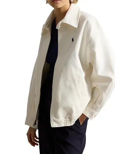 Polo Ralph Lauren Women's Double-Faced Cotton Bomber Jacket - Trophy Cream - Size XL | Thumbnail 3