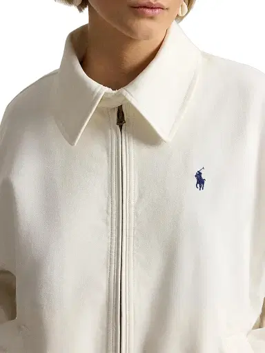 Polo Ralph Lauren Women's Double-Faced Cotton Bomber Jacket - Trophy Cream - Size XL | Thumbnail 5