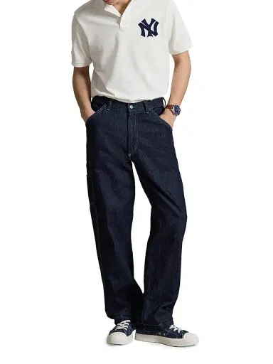 Polo Ralph Lauren Men's Yankees Mesh Knit Polo Shirt - Deckwash White - Size XXL | Thumbnail 2