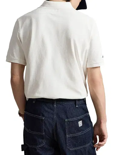 Polo Ralph Lauren Men's Yankees Mesh Knit Polo Shirt - Deckwash White - Size XXL | Thumbnail 4