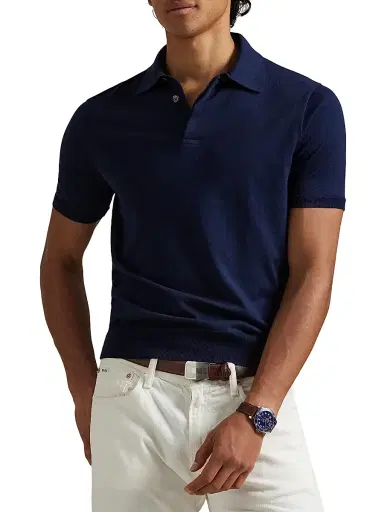 Polo Ralph Lauren Men's Cutaway Collar Cotton Polo Shirt | Thumbnail 3 Polo Ralph Lauren Men's Cutaway Collar Cotton Polo Shirt | Thumbnail 3