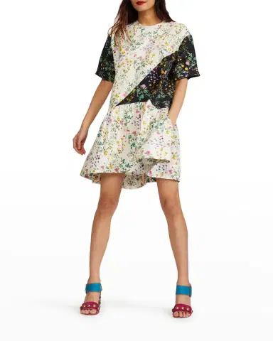 Cynthia Rowley Demi Patchwork Tee Dress | Thumbnail 1 Cynthia Rowley Demi Patchwork Tee Dress | Thumbnail 1