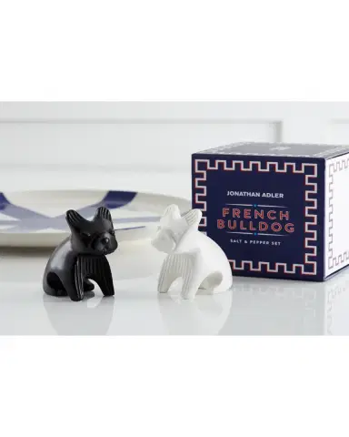 Jonathan Adler French Bulldog Salt & Pepper Shakers in Black & White | Thumbnail 2 Jonathan Adler French Bulldog Salt & Pepper Shakers in Black & White | Thumbnail 2